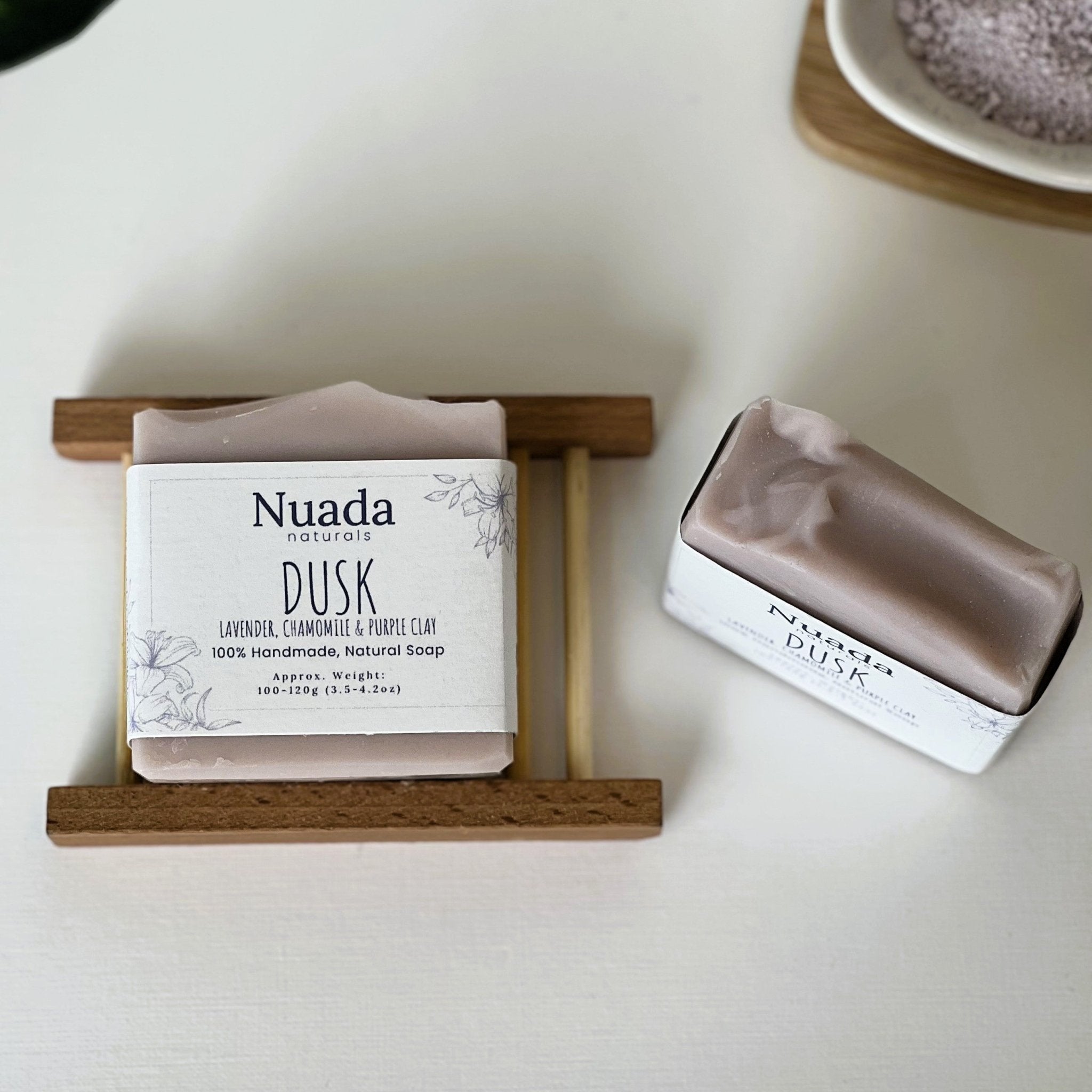 Nuada Naturals Dusk lavender, chamomile, and purple clay handmade soap bars