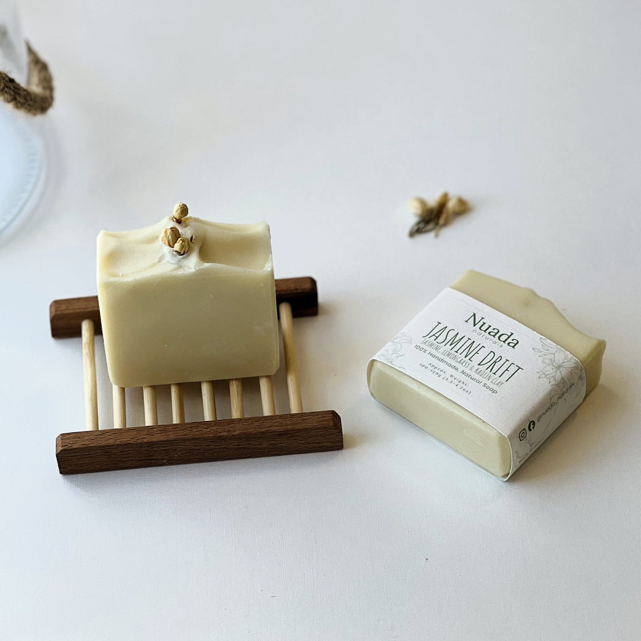 Nuada Naturals Jasmine Drift jasmine, lemongrass, and kaolin clay soap bar